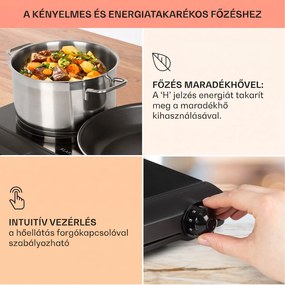 Klarstein Cookbuddy, főzőlap, 2400 W, 2 főzőlap, 5 teljesítményszint, üvegkerámia