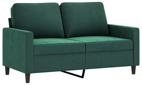 kétszemélyes sötétzöld bársony kanapé 120 cm
