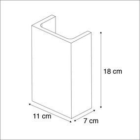 Okos fali lámpa szürke beton fényeffektussal, Zigbee G9-el - Meaux