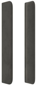 sötétszürke bársony LED-es fejtámla 147x16x118/128 cm