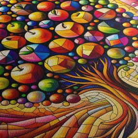 Kép – Színes fa almákkal (120x50 cm)