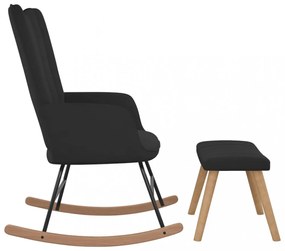 fekete bársony hintaszék lábtartóval