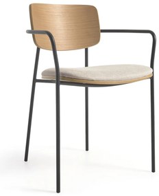 Fekete-natúr színű étkezőszék Maureen – Kave Home