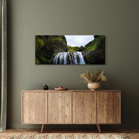 Egy szikla képe vízeséssel (120x50 cm)