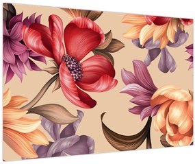 Kép - Vintage virágok (90x60 cm)