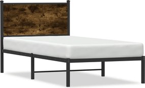 vidaXL füstös tölgy színű fém ágykeret matrac nélkül 80 x 200 cm