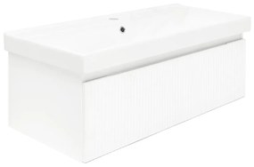 Fürdőszobaszekrény mosdókagylóval SAT Evolution 98x30x44,8 cm fehér matt SATEVO100WMU1