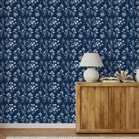 Fotótapéta - Virágminta kék háttéren (147x102 cm)