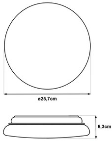 LED mennyezeti lámpatest mozgásérzékelővel LENA LED/12W/230V, átm. 25,7 cm, fehér