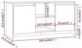 füstös tölgy színű szerelt fa TV-szekrény 102x37,5x52,5 cm