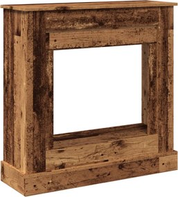 vidaXL antik fa színű szerelt fa kandallóburkolat 90 x 30 x 90 cm