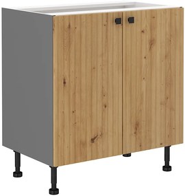 Alsó konyhaszekrény Avantoe 80 D 2F BB (artisan tölgy + antracit). 1049637