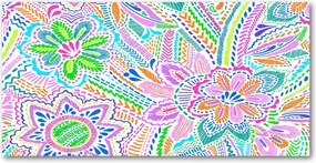 Konyhai panel Virágos mintás 100x50 cm Ragasztó