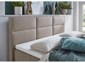 Bézs ágyneműtartós boxspring ágy 160x200 cm Tambo – Meise Möbel