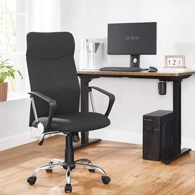 Ergonomikus irodai szék párnázott ülőfelülettel, állítható magassággal és hintafunkcióval, 120 kg teherbírással, fekete