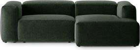 Zöld sarokkanapé (jobb oldali-heverő résszel) Bergamo – Cosmopolitan Design