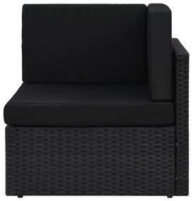 10 részes fekete polyrattan kerti ülőgarnitúra