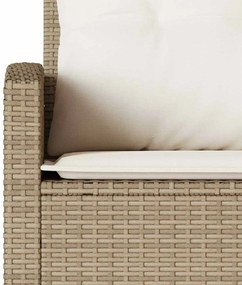6 részes bézs polyrattan kerti ülőgarnitúra párnákkal L-alakú