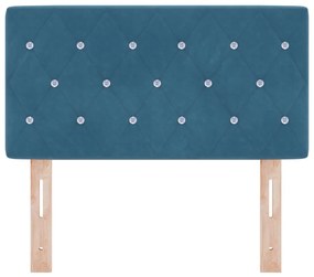 Fejtámla Kristálygombos Tűzött Sötétkék 80 cm Bársony