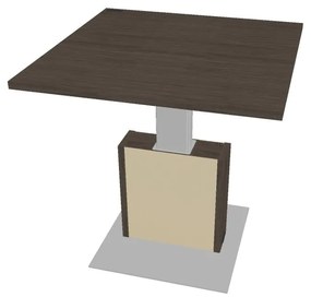 Verno+ S állítható magasságú tárgyalóasztal 120 x 120 cm, antracit tölgy / vanília