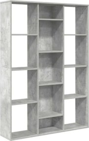 vidaXL betonszürke térelválasztó/könyvszekrény 100 x 24 x 140 cm