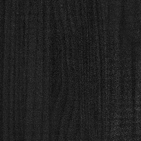 fekete tömör fenyőfa kerti virágtartó 31 x 31 x 70 cm