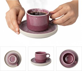 Csésze Kávéscsésze Csészealjjal Tea Kávéscsésze 200 ml Szilva Ø 8,5cm