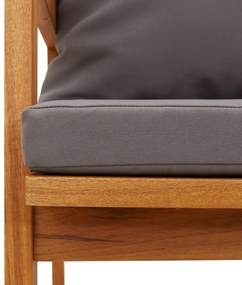 Kerti Pad Párnákkal 115x65x71 cm Tömör Akác Fából