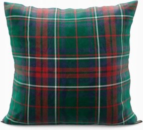 Zöld díszpárnahuzat skót karácsonyi kockás motívummal