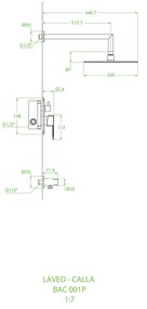 Laveo Calla, rejtett zuhanygarnitúra, króm, LAV-BAC_001P