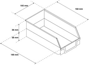 Műanyag box, 190 mm