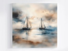 Vászonkép Canvas Tájkép Víz Tó Tenger Vitorlás Pihenés 40x40