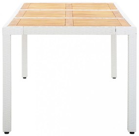 9 részes fehér kültéri polyrattan étkezőgarnitúra