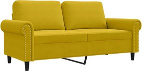 vidaXL kétszemélyes sárga bársony kanapé 140 cm