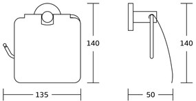 AQUALINE SB207 Samba WC-papír tartófedéllel, fekete