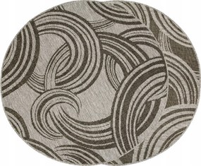 Kerek Zsinóros Szőnyeg Szürke Grafit Kerekekkel Outdoor Brussels átm. 160 cm