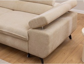 Bézs zsenília sarokkanapé (bal oldali-L alakú) Marbeya – Ropez