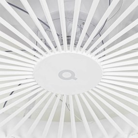 Okos mennyezeti ventilátor fehér 59,5 cm LED-del, fényerőszabályzóval és távirányítóval - Deniz