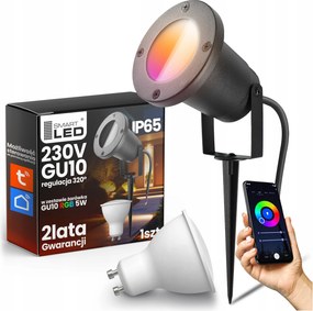 Kerti lámpa Led reflektor GU10 Kültéri Led izzó 5W Rgb Tuya