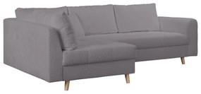 Sötétszürke buklé sarokkanapé (bal oldali) Ariella – Ropez