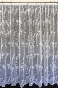 Mg Függöny jacquard 637/7 Fehér 500x150cm készre varrva Bt M