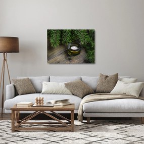 Kép - karácsonyi gyertya (üvegen) (70x50 cm)