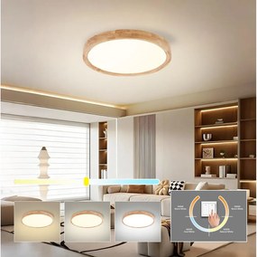 Brilagi - LED mennyezeti lámpa WOODROUND LED/30W/230V 3000/4000/6000K Ø 40 cm