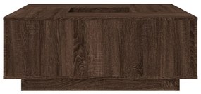 barna tölgyszínű szerelt fa dohányzóasztal 100x100x40 cm
