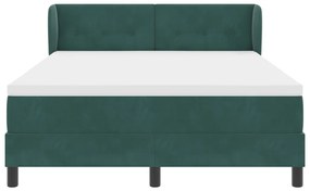 Boxspring Ágy Matraccal Sötét Zöld 140x190 cm Bársony