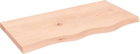 vidaXL kezeletlen tömör tölgyfa fali polc 80x40x(2-4) cm