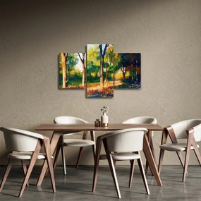 Erdő képe a nyári napsütésben, festmény (90x60 cm)