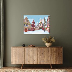 Kép - téli sikátor (üvegen) (70x50 cm)