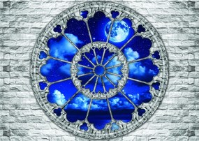 Fotótapéta Ablak az éjszakára hold csillagok gótikus elegancia 208x146 +ragasztó