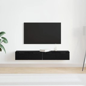 Fali Szekrények 2 db Fekete tölgy 68x30x20 cm Mérnöki Fa